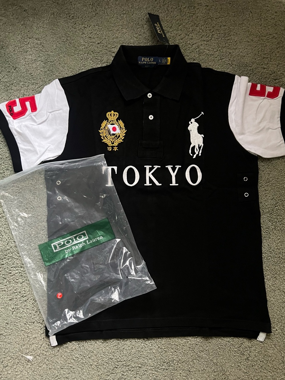 Polo Ralph Lauren Tokyo Crest Polo - Black & White